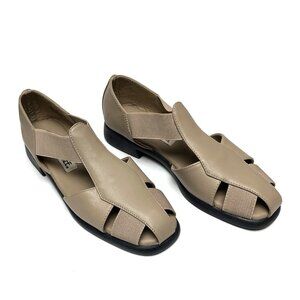 Women's Cherokee Size 7 Slip On Strapped Stretch Band Sandals Beige